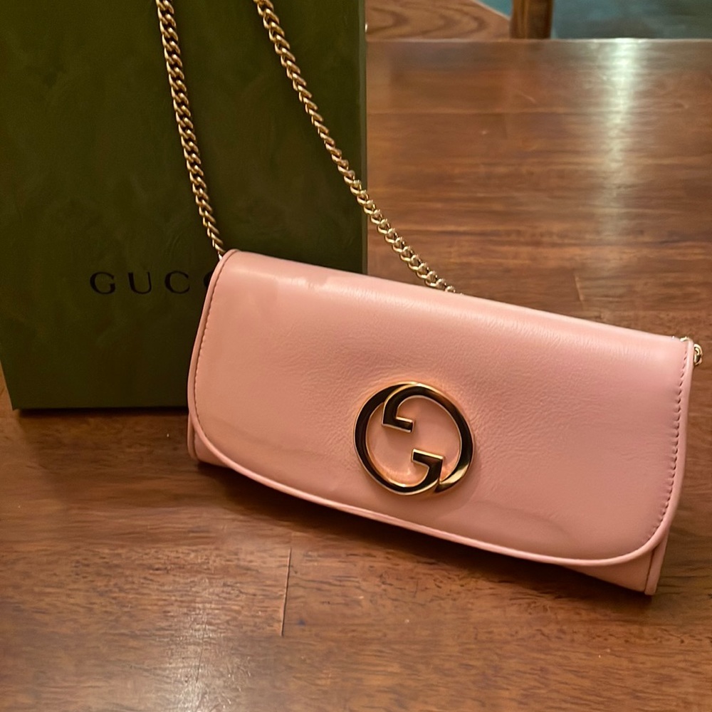 Gucci Pink Crossbody Bag with Gold Chain